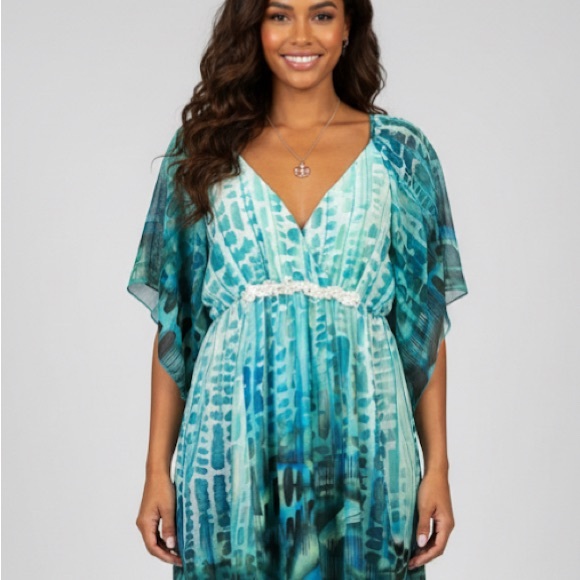 Musksa by Sienna Rose XL Tunic Bohemian greenish blue Top - Picture 1 of 8